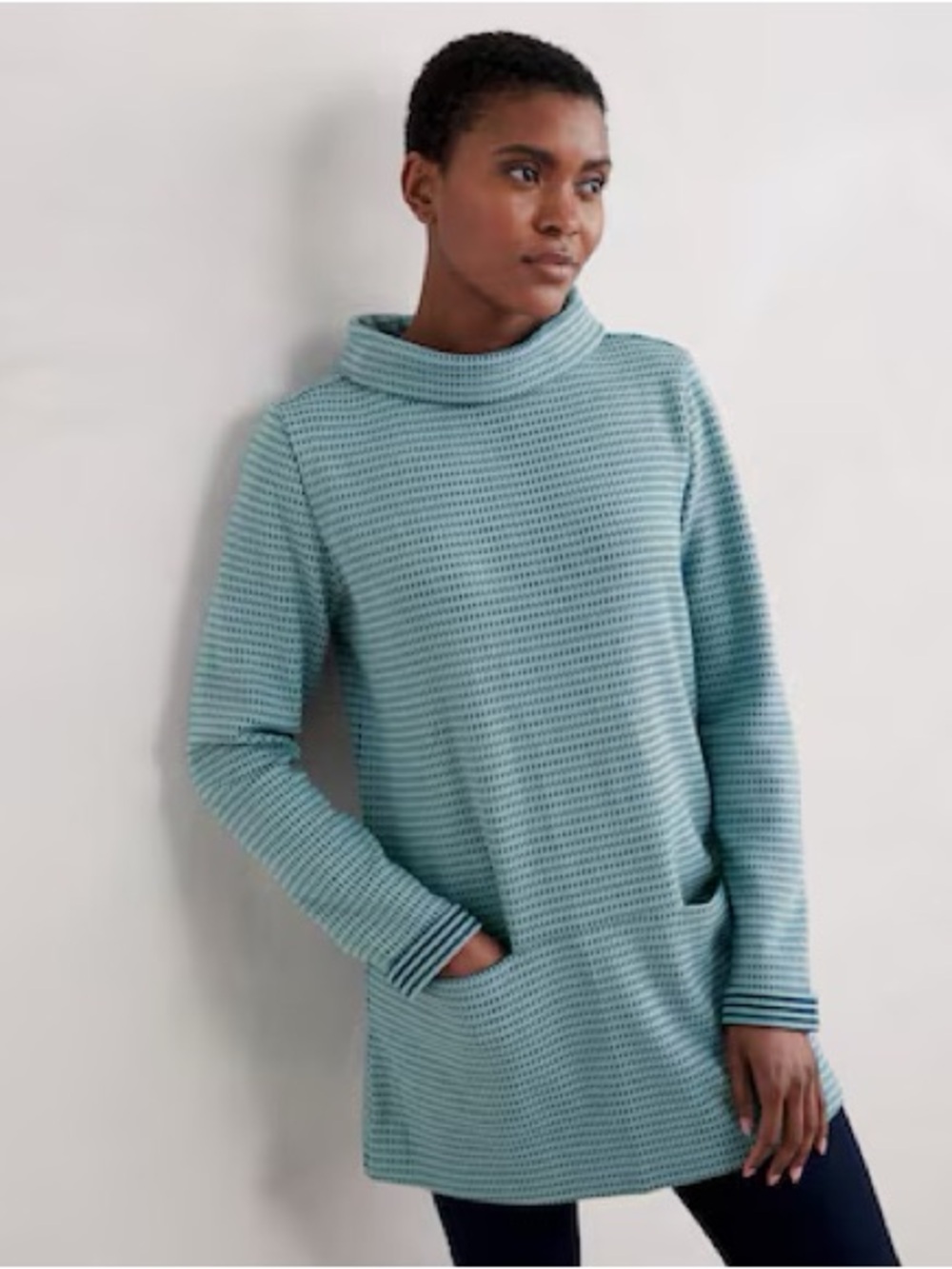 Seasalt Cornwall Mawgan Porth Cotton Jacquard Jersey Tunic Sweater Top Size 8